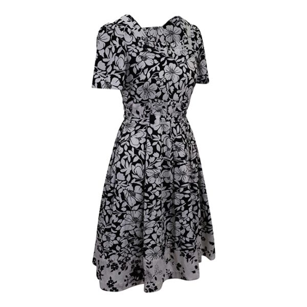 Floral Summer Dress in Black & White - Image 2