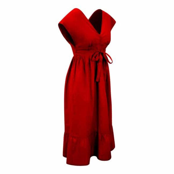 Red Rap Back Dress - Image 2