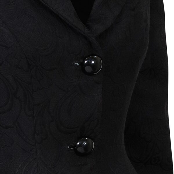 Black Roll Collar Jacket & Pencil Skirt - Image 3