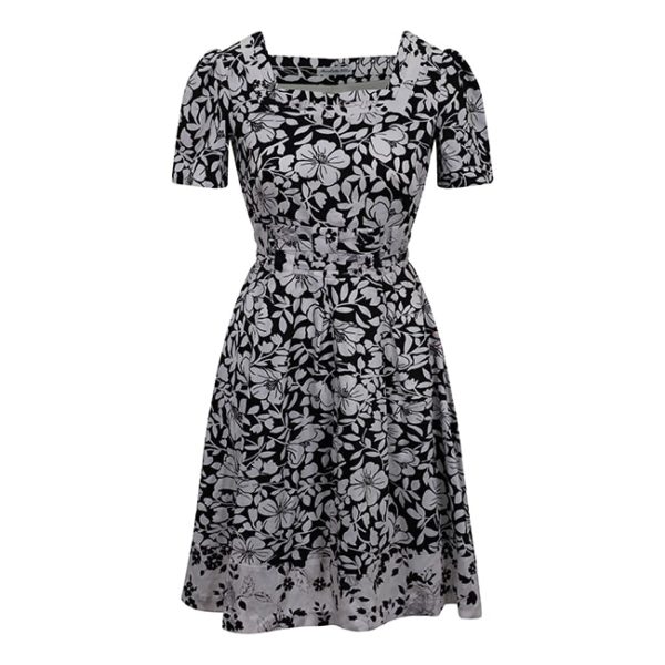 Floral Summer Dress Black and White Novelette Novalis