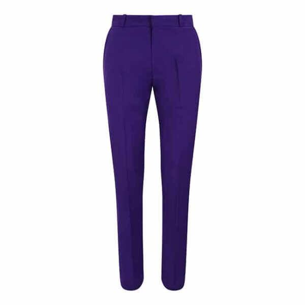 Mens violet slim fit twill trousers